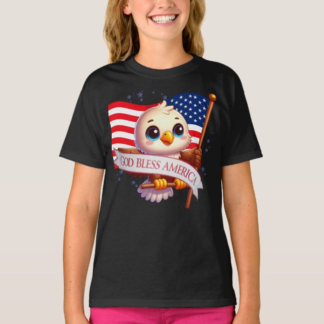 Camiseta American Bald Eagle Stars & Stripes flag 🦅🇺🇸 (Anverso)