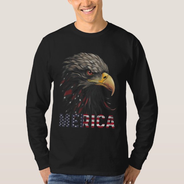 Camiseta American Bald Eagle USA Flag 4th of July Eagle USA (Anverso)