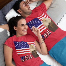 Camiseta American Bald Eagle USA Flag & Font Unisex