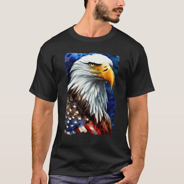 Camiseta American Bald Eagle USA Flag Freedom Men Women Pat (Anverso)