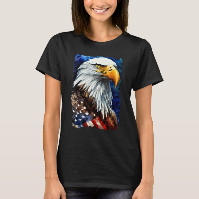 Camiseta American Bald Eagle USA Flag Freedom Men Women Pat (Anverso)
