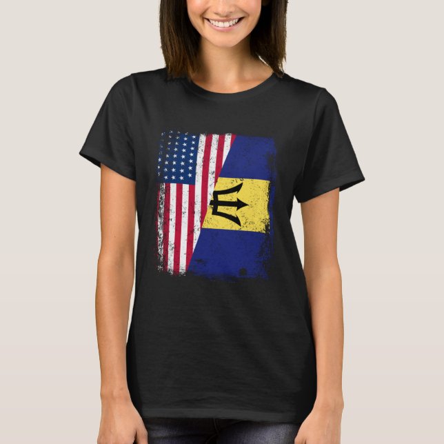 Camiseta American Barbadian Roots Half American USA Barbado (Anverso)