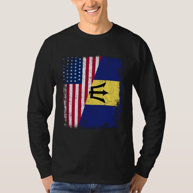 Camiseta American Barbadian Roots Half American USA Barbado (Anverso)
