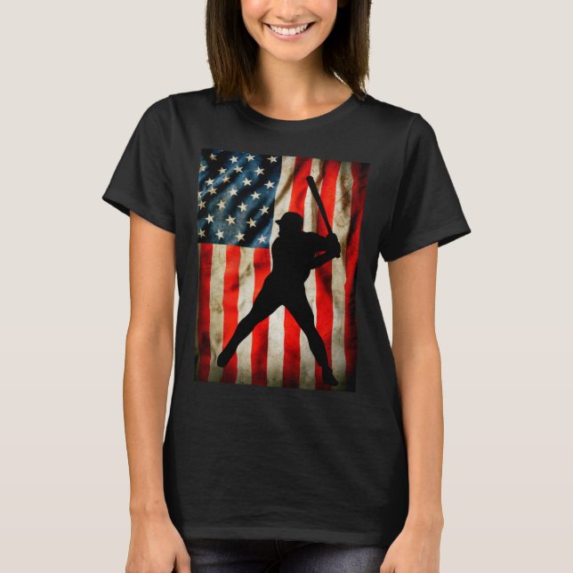 Camiseta American Baseball player and USA flag patriotic co (Anverso)