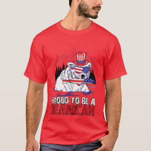 Camiseta American Bear Night Catch 4th Of July Fireworks Ni