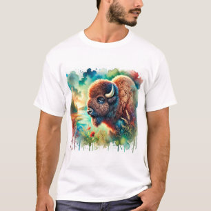 Camiseta American Bison 130724AREF110 - Watercolor