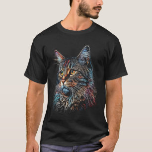Camiseta American Bobtail Gráfico colorido Gato Papá Mamá