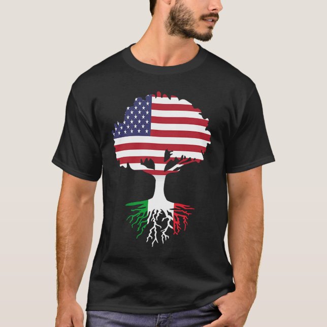 Camiseta American Born Italian Roots America Grown With Ita (Anverso)