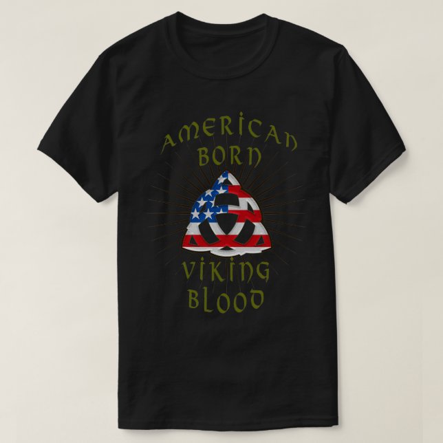 Camiseta American Born Viking Blood (Diseño del anverso)