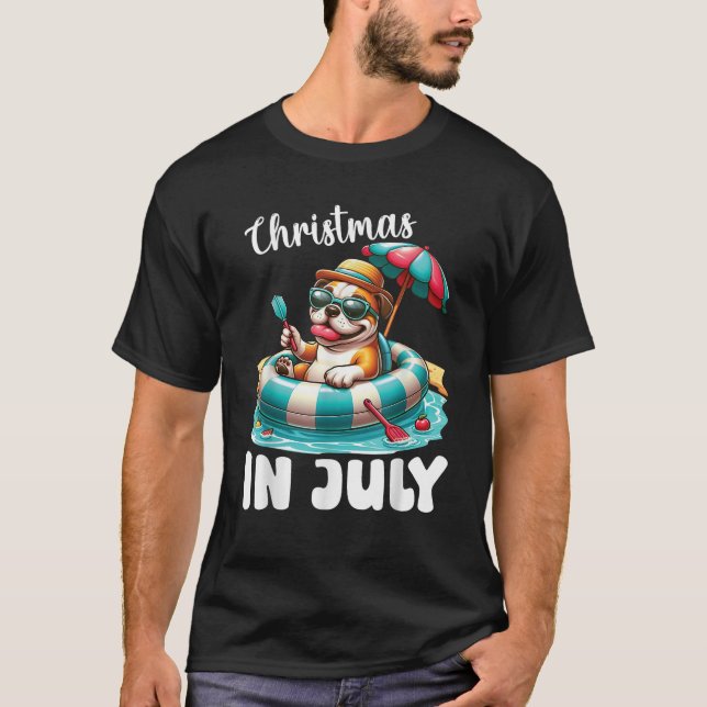 Camiseta AMERICAN BULLDOG on Inflatable Boat Merry Christma (Anverso)