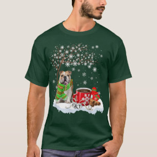 Camiseta American Bulldog Under Snow Tree Nice Dog Christm