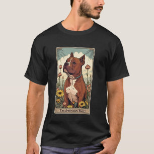 Camiseta American Bully Carta de Tarot Floral Cachorro Anim