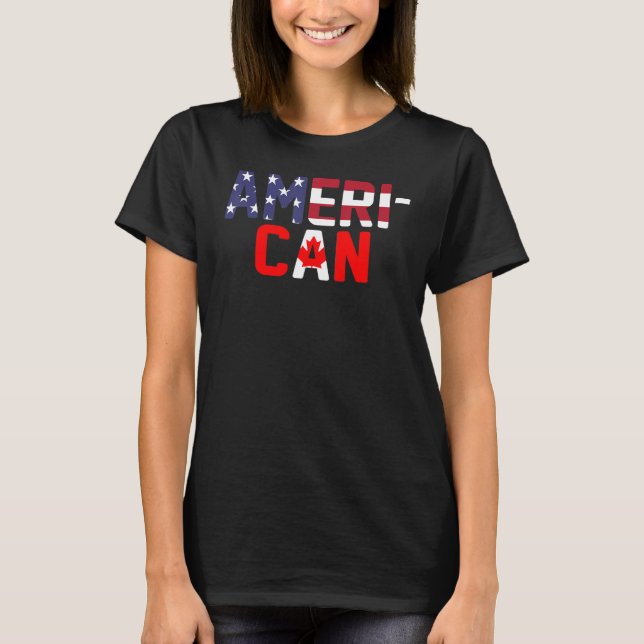 Camiseta American Canadian Flag apparel America Canada Patr (Anverso)