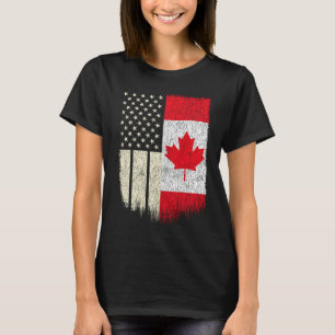 Camiseta American Canadian USA Canada Flag Friend Gracias C