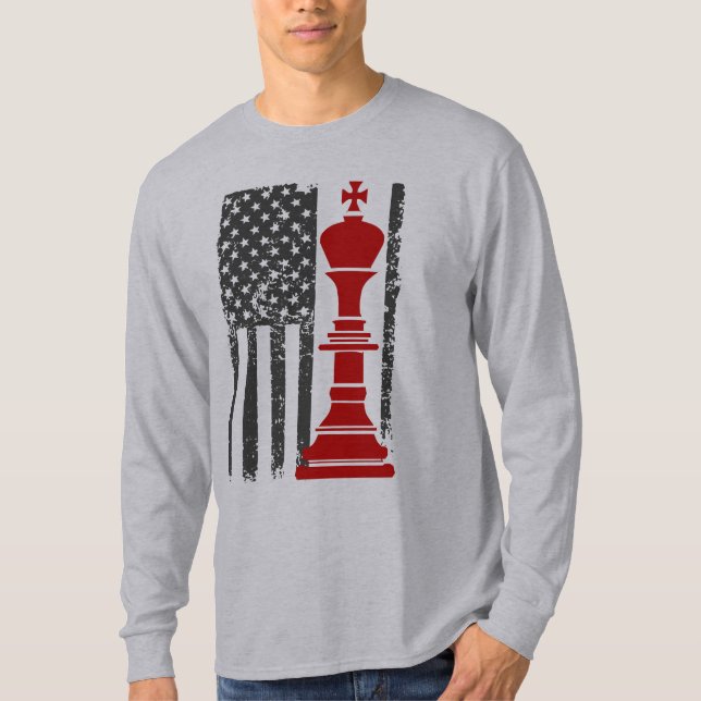 Camiseta American Chess King Patriotic Flag (Anverso)