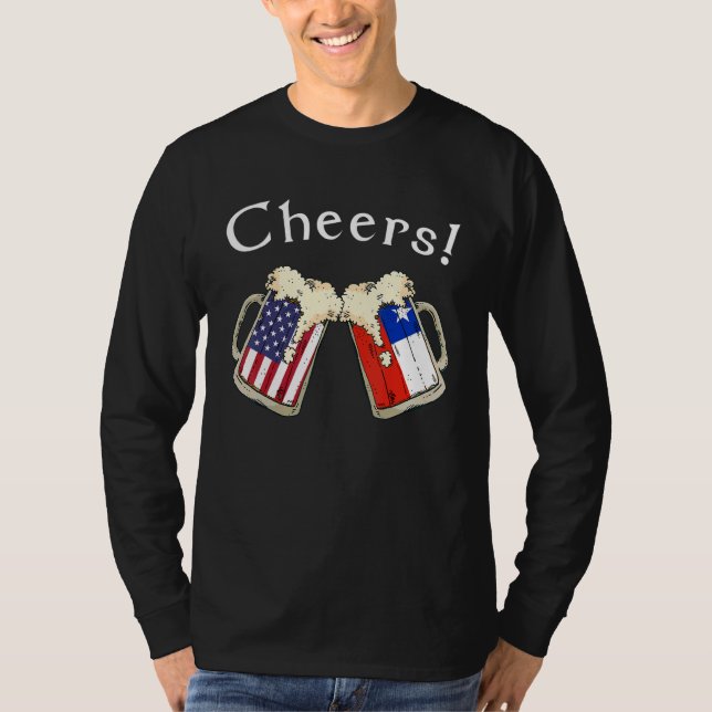 Camiseta American Chilean Patriot US Flag Beer Drinks Chile (Anverso)