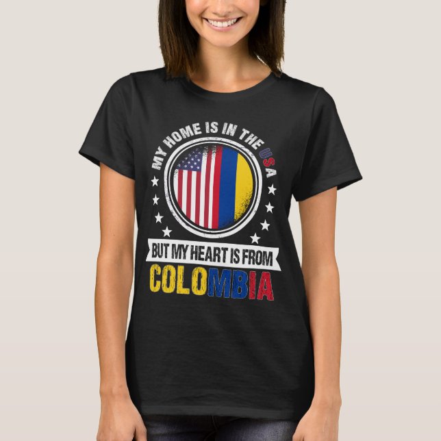 Camiseta American Colombian Flag Heart Colombia Patriot (Anverso)