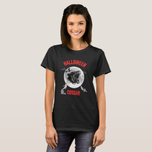 Camiseta american cougar on halloween night with crows
