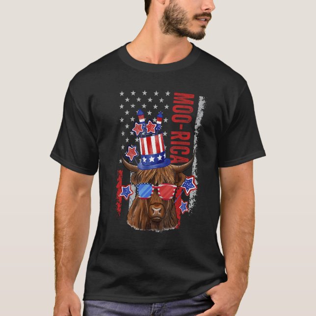Camiseta American Cow Western 4th Of July Cow (Anverso)
