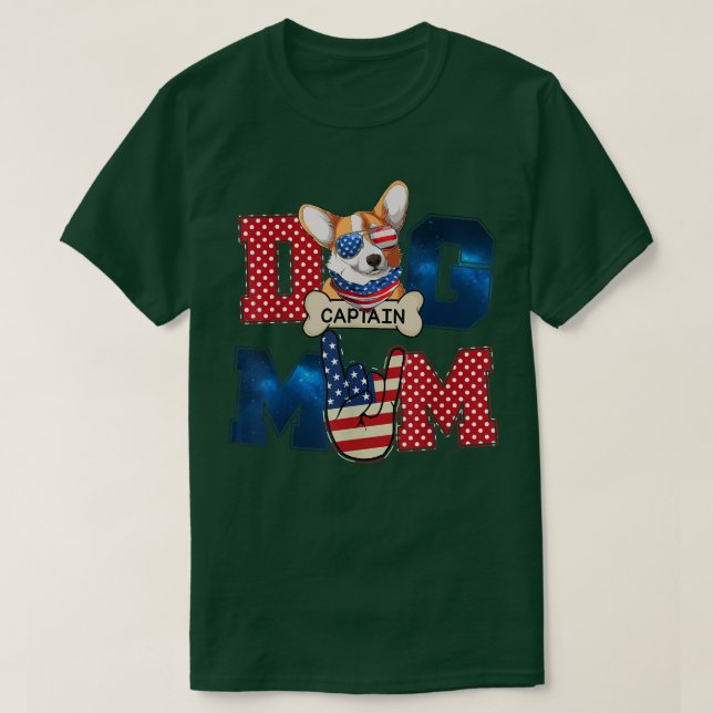 Camiseta American Dog Mom4th of July Corgi Mom Dog Lover  (Diseño del anverso)