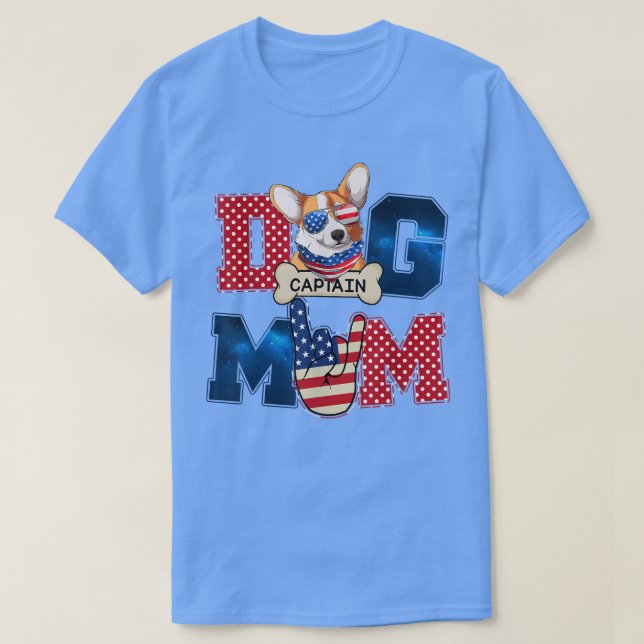 Camiseta American Dog Mom4th of July Corgi Mom Dog Lover  (Diseño del anverso)