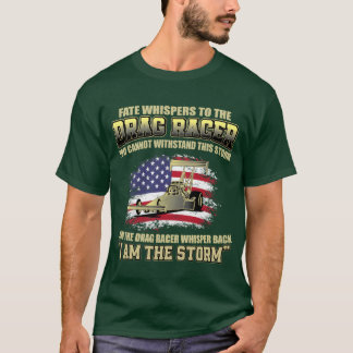 Camiseta American Drag Racing USA Flag Muscle Car Dragster