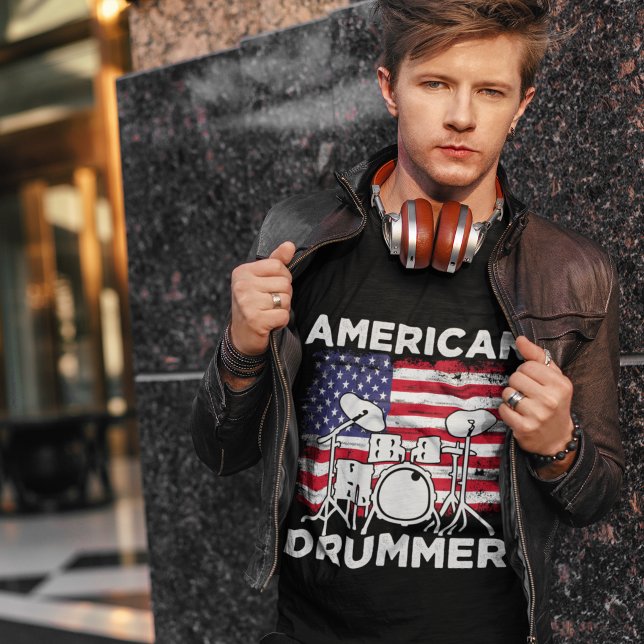 Camiseta American Drummer Funny Musician vintage (Subido por el creador)