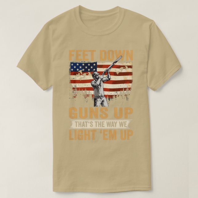Camiseta American Duck Hunter Feet Down Guns Up USA Duck Hu (Diseño del anverso)