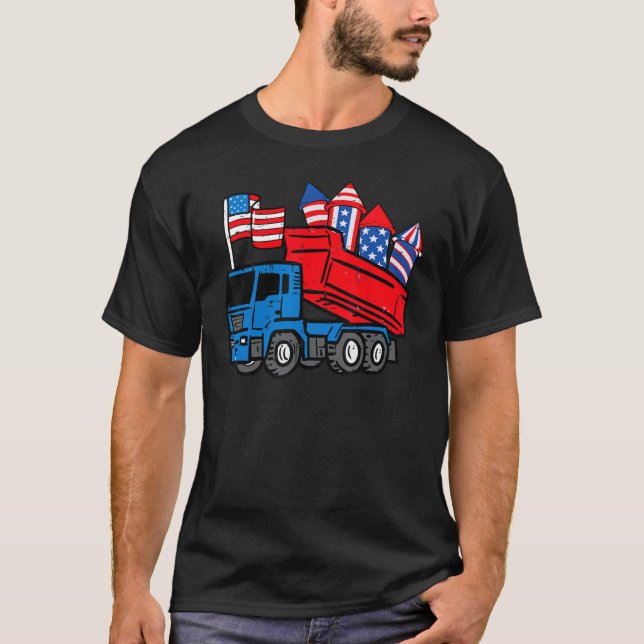 Camiseta American Dump Truck 4th Of July Fourth Toddler Boy (Anverso)