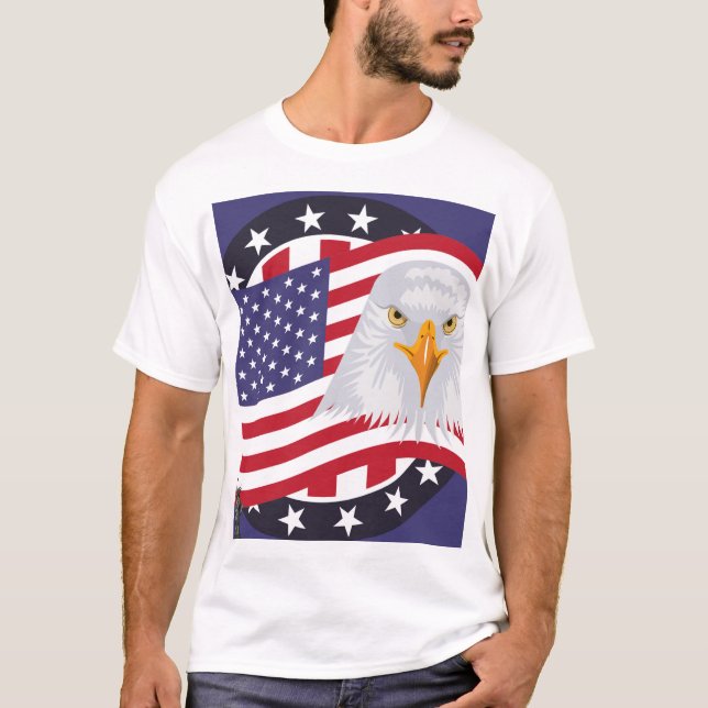 Camiseta American Eagle & Flag Patriotic T-Shirt (Anverso)