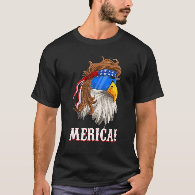 Camiseta American Eagle Mullet Merica 4 De Julio Estadounid (Anverso)