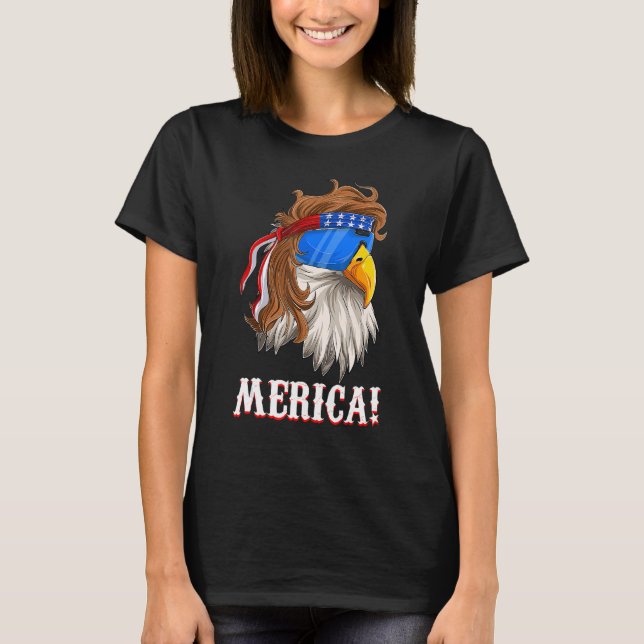 Camiseta American Eagle Mullet Merica 4 De Julio Estadounid (Anverso)