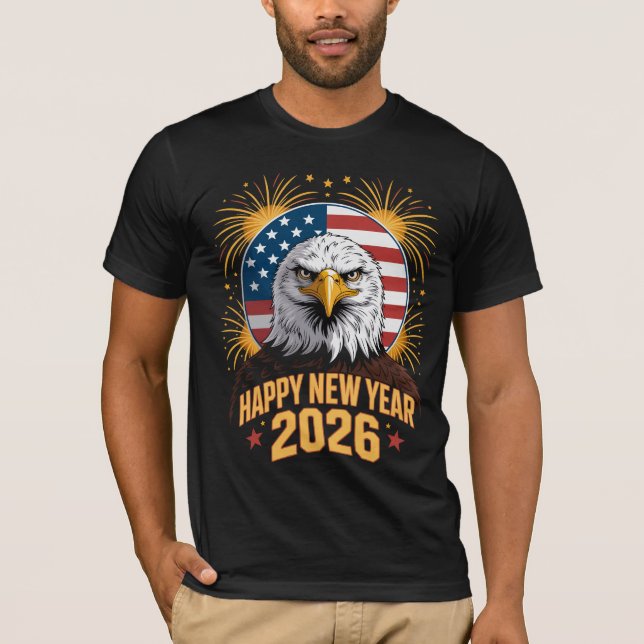Camiseta American Eagle Patriotic 2026 New Year (Anverso)