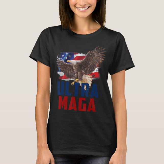 Camiseta American Eagle Patriotic Fathers Day Ultra MAGA Fl (Anverso)