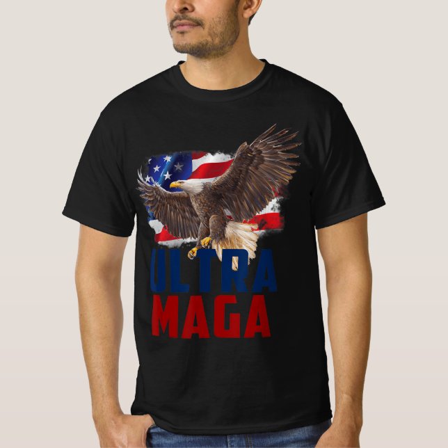 Camiseta American Eagle Patriotic Fathers Day Ultra MAGA Fl (Anverso)
