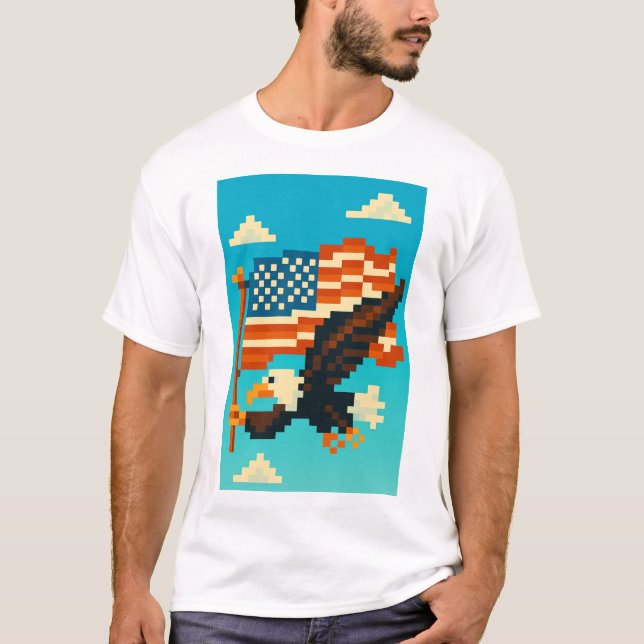 Camiseta American Eagle Pixel Art (Anverso)