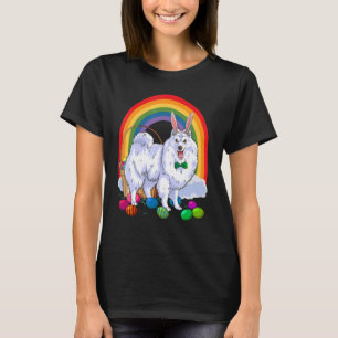 Camiseta American Eskimo Dog Easter Eggs Bunny