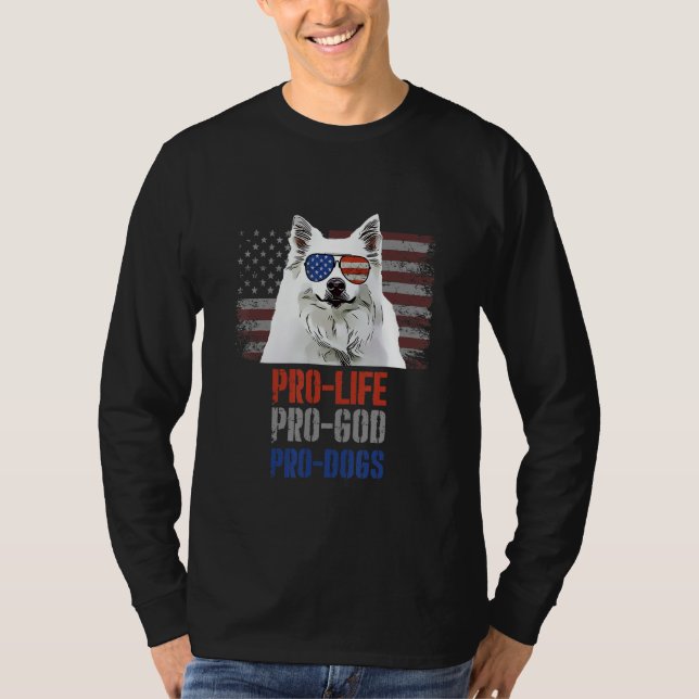 Camiseta American Eskimo Dog Pro Life Pro God Pro Dogs (Anverso)