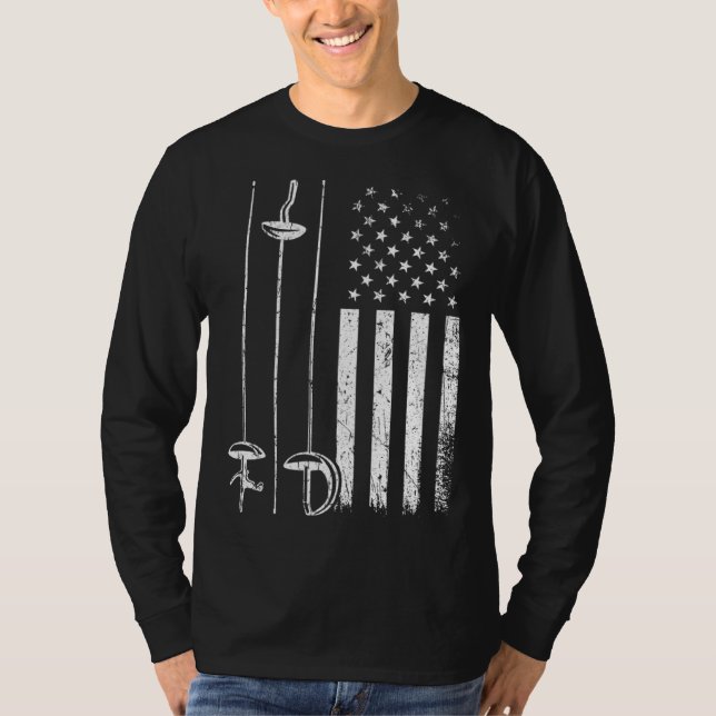 Camiseta American Fencing Gear Patriotic Fencer 4th of July (Anverso)