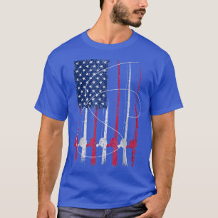 Camiseta American fishing rod flag Fisherman US