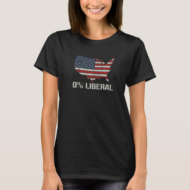 Camiseta American Flag 0 Liberal   Republican Joke USA Flag (Anverso)