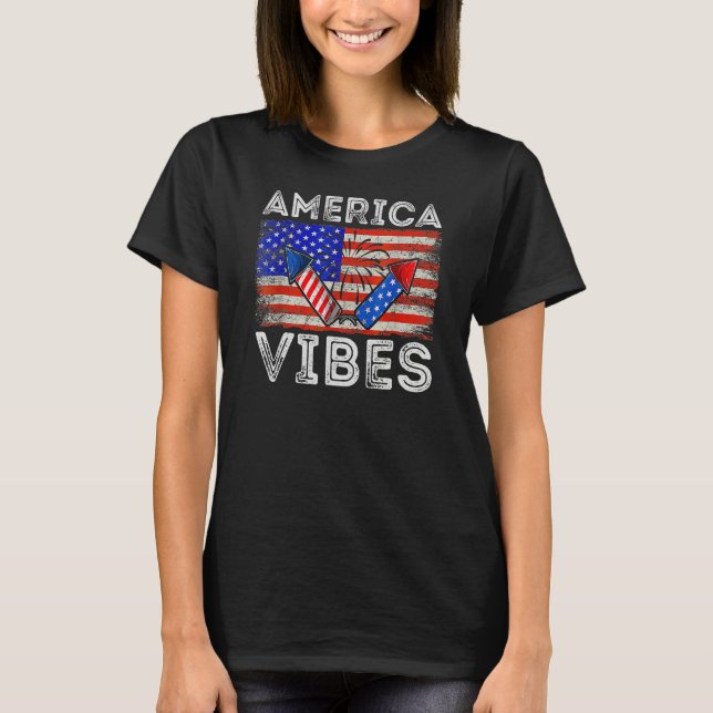 Camiseta American Flag 4th Of July America Vibes (Anverso)