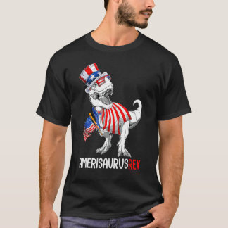 Camiseta American Flag 4th Of July Rex Dinosaur Amerisaurus