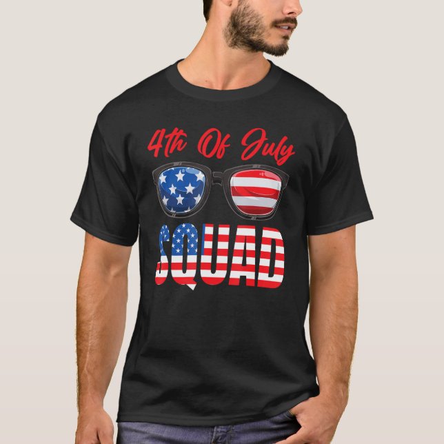 Camiseta American Flag 4th Of July Squad 4th Of July (Anverso)