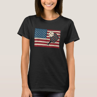 Camiseta American flag 4th of July USA Patriotic Pickleball