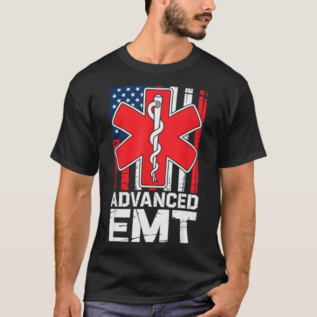 Camiseta American Flag Advanced Emt Aemt Medical Technician (Anverso)
