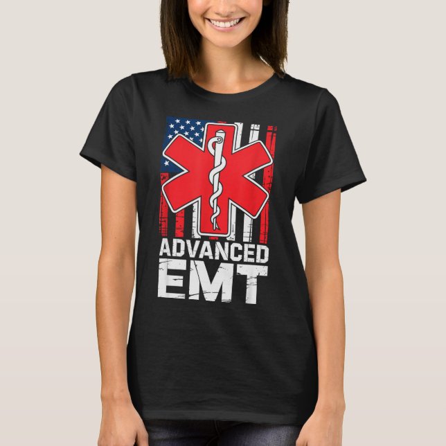 Camiseta American Flag Advanced Emt Aemt Medical Technician (Anverso)