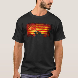 Camiseta American Flag Airboat Racing America Crocodile