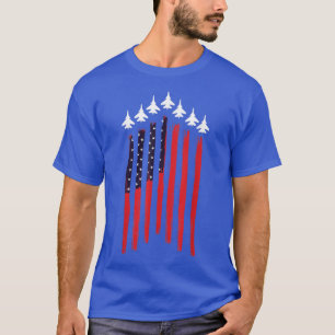 Camiseta American Flag Airplane Jet Fighter 4th of July Pat