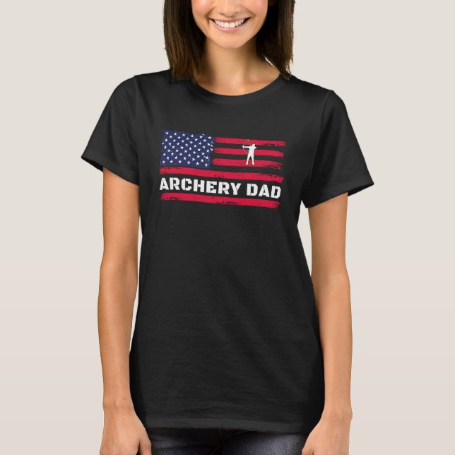 Camiseta American Flag Archery Dad Father's Day (Anverso)